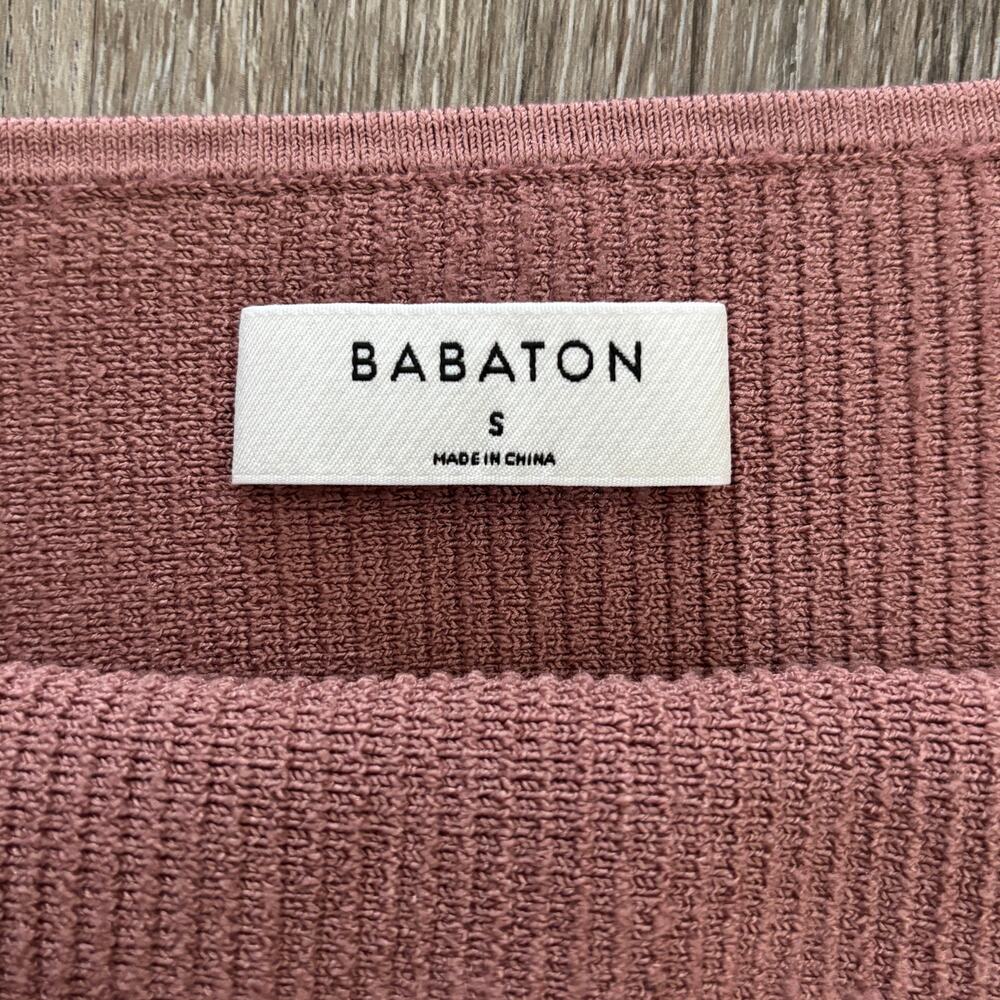 Aritzia Babaton Sculpt Knit Square Neck Cropped Tank Mauve Pink - Size: Small - Picture 3 of 6